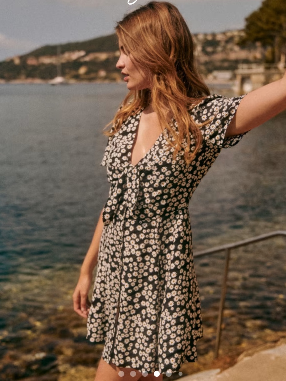 Sezane Norabel Dress Mini Daisies Paris flirty coquette festival FR46 US 14